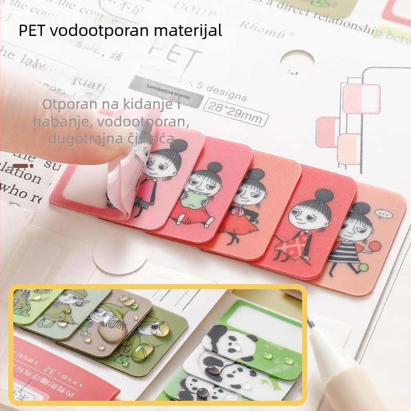 PVC samoljepljive oznake za uredsku organizaciju — vodootporne pravokutne oznake s bijelim pozadinom, ispis u boji, otpornost do 70°C