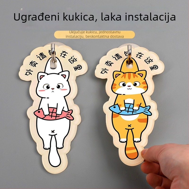 Akrilni natpis za ulazna vrata s mačjim motivom, UV ispis, prilagodljiv – Haolong Craft