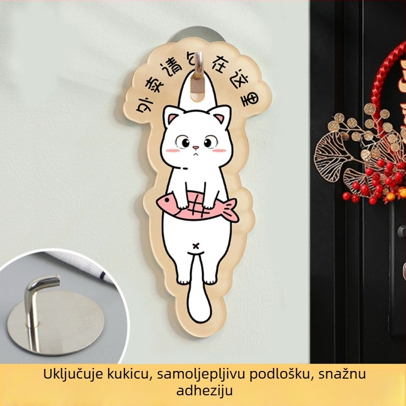 Akrilni natpis za ulazna vrata s mačjim motivom, UV ispis, prilagodljiv – Haolong Craft