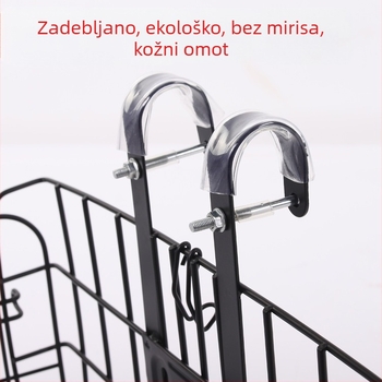 Željezni koš za bicikl, prednji i stražnji sklopivi, produžen i debeli dizajn, prilagodljiv