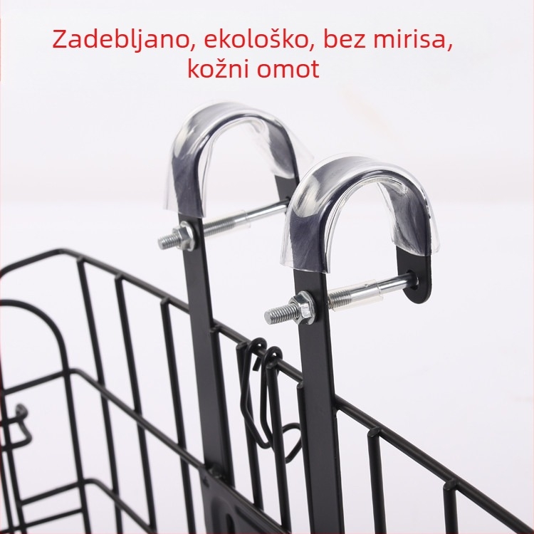 Željezni koš za bicikl, prednji i stražnji sklopivi, produžen i debeli dizajn, prilagodljiv