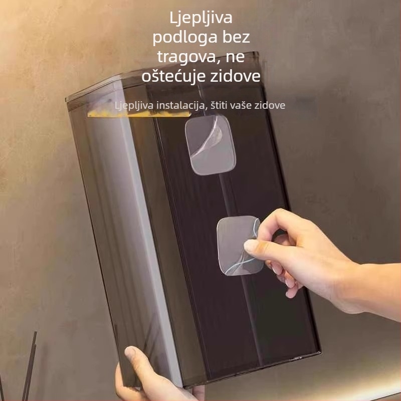 Kutija za mokre maramice, zidni montaža bez bušenja, nordijski stil kupaonice, pristupačan luksuz