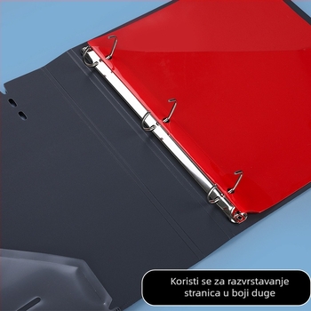 3-rupe D-oblik klip, velikog kapaciteta, vodootporni PP folder za dokumente formata A4, spona 110, debljina ploče 1 mm