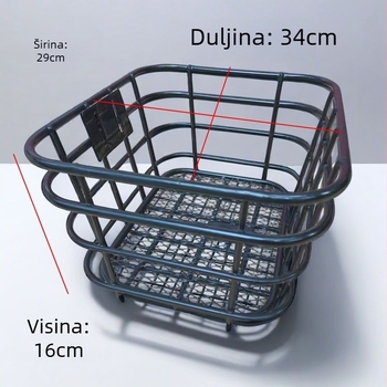 Koš za bicikl za prednju nosač, izrađen od željeza, kompatibilan s biciklima s promjenjivom brzinom, planinskim, gradskim i putničkim biciklima
