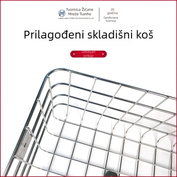 Koš za bicikl od nehrđajućeg čelika, pravokutnog oblika, moderni minimalistički stil