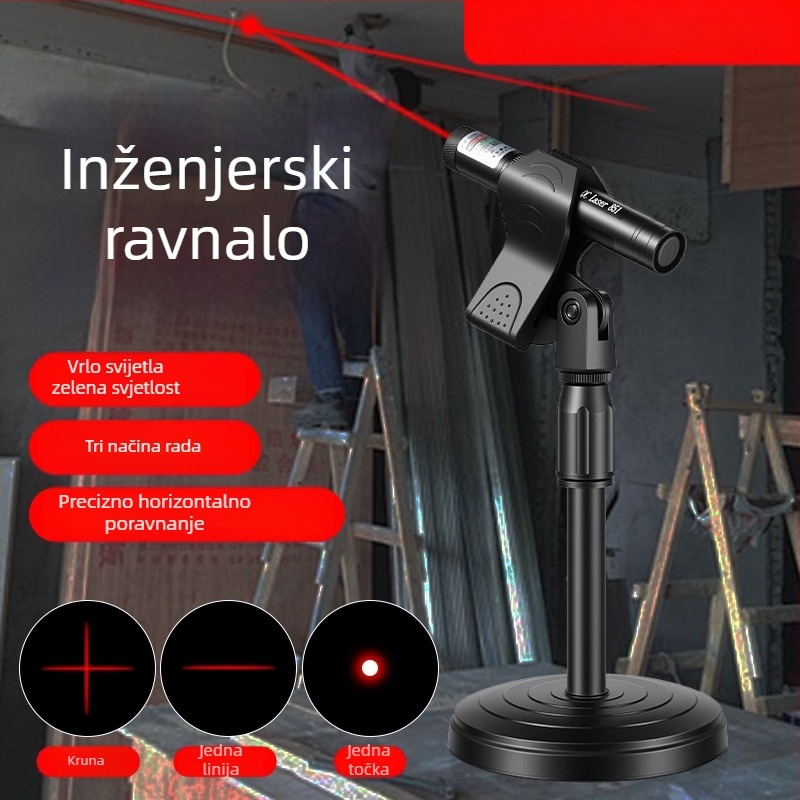 Que Chuang metalni laserski nivelo s križnom linijom, infracrvenom linijom i preciznim označavanjem pravog kuta