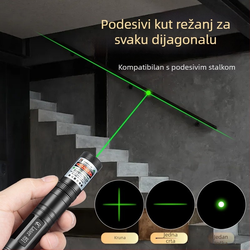 Que Chuang metalni laserski nivelo s križnom linijom, infracrvenom linijom i preciznim označavanjem pravog kuta