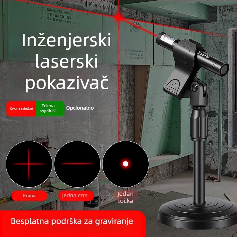 Que Chuang metalni laserski nivelo s križnom linijom, infracrvenom linijom i preciznim označavanjem pravog kuta