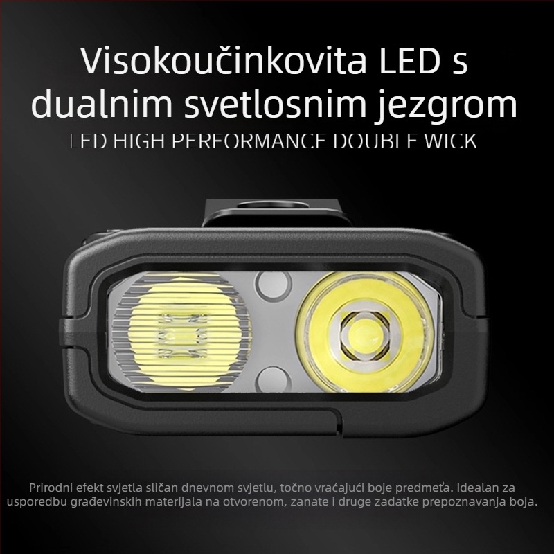 Taktička ultra-tanka svjetiljka s klipom za olovku, aluminijska legura, 1000 mAh, 10W, ručno pokretanje energije, domet 200–500 m