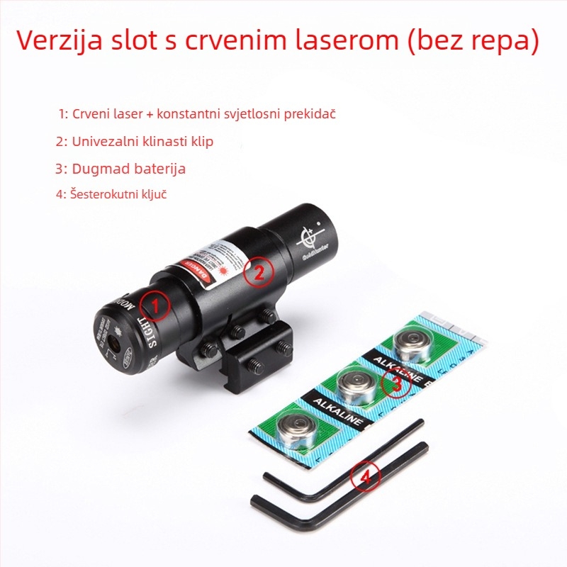 Mini infracrveni laserski nišan s podešavanjem gore-dolje i lijevo-desno, aluminijska legura, JG8