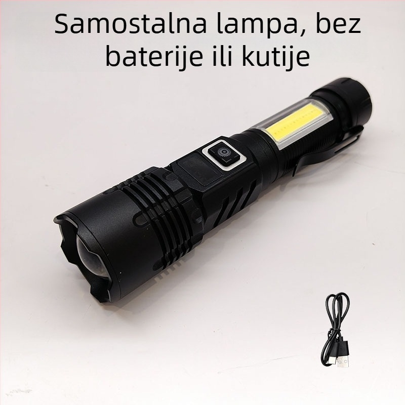 LED svjetiljka s COB bočnim osvjetljenjem, magnetska klipsa za olovku, LCD zaslon, 20W, 1200mAh punjiva, bijelo lasersko svjetlo