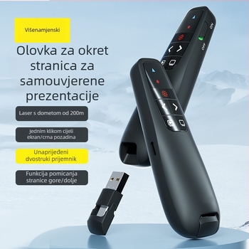 Lasersko pero za preokret PPT stranica — ABS, RF039, mogućnost tiskanja logotipa, PPT preokret stranica: da