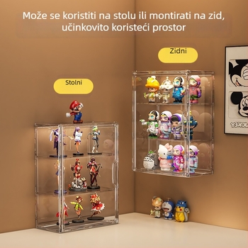 Kutija za pohranu figurica Model 9019, PET materijal, može se slagati s pregradama, kapacitet 35 L