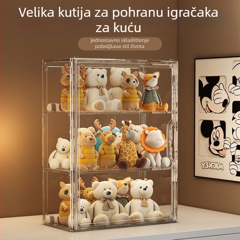 Kutija za pohranu figurica Model 9019, PET materijal, može se slagati s pregradama, kapacitet 35 L
