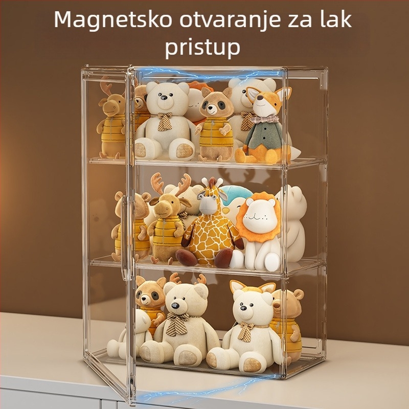 Kutija za pohranu figurica Model 9019, PET materijal, može se slagati s pregradama, kapacitet 35 L
