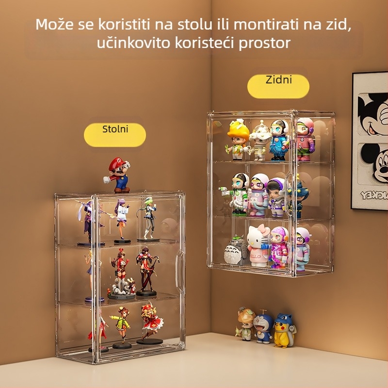 Kutija za pohranu figurica Model 9019, PET materijal, može se slagati s pregradama, kapacitet 35 L