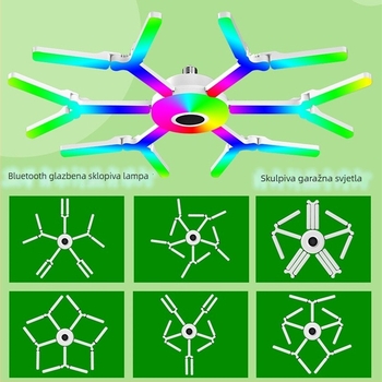 Lampa za projekciju snježne pahulje s preklopnim dizajnom lista; podesiva osvjetljenost; E27 utičnica; daljinski upravljač; snop 360°; ulaz 85-265V