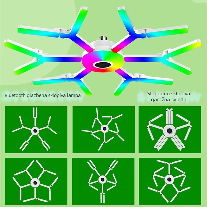 Lampa za projekciju snježne pahulje s preklopnim dizajnom lista; podesiva osvjetljenost; E27 utičnica; daljinski upravljač; snop 360°; ulaz 85-265V
