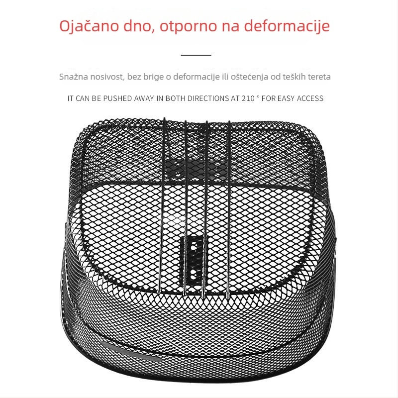 HANLI Željezni prednji koš za bicikl, mrežasti dizajn — Materijal: Željezo; Vrsta: Prednji koš za bicikl; Marka: HANLI