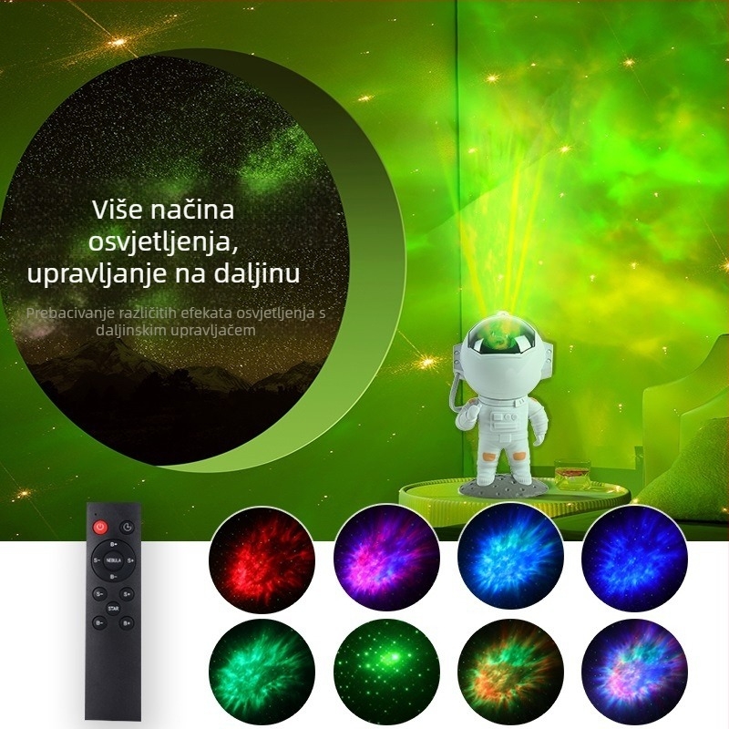 Projektor astronautskih zvijezda – USB napajanje, stolna ambijentalna lampica s daljinskim upravljačem