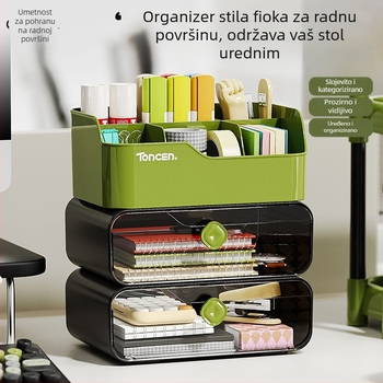 Kutija za stolni kozmetiku sa ladicama – višeslojni pretinci, PET/PS/PP plastika, kapacitet 12L, model 1009