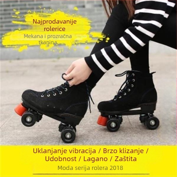 Odrasle rolkice s platnenim gornjim dijelom, TPR potplatom, svjetlećim kotačićima