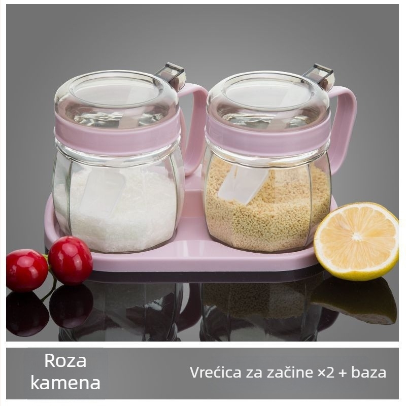 Kuhinjski set posuda za začine – staklene posude za sol, začine i ulje