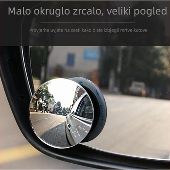 Automobilski retrovizor - 360° podesivi, kružno stakleno ogledalo bez okvira, za mrtvi kut i vožnju unatrag