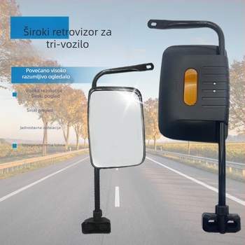 Električni tricikl retrovizor s velikim vidnim poljem, kvadratni ogledalo, ABS kućište, model Dajiang