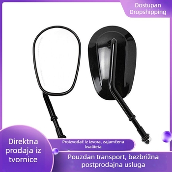 Harley motocikl retro ogledalo — konveksno ogledalo, aluminijski poklopac, staklano ogledalo, model 1484, kompatibilno s Harley univerzalnom modifikacijom