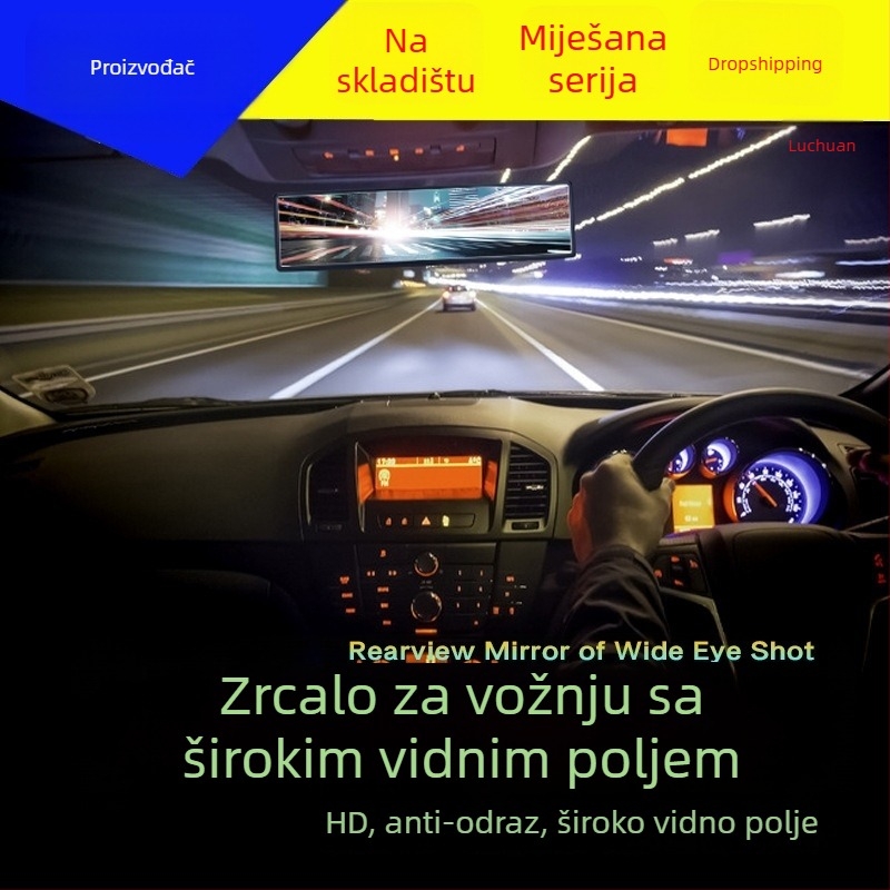 Automobilski retrovizor širokokut s kuglastim staklom, 12V, univerzalno, plastični poklopac