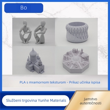 PLA filament s mermernom teksturom, brzina ispisa 50-350 m/s, mlaznica 0,4 mm