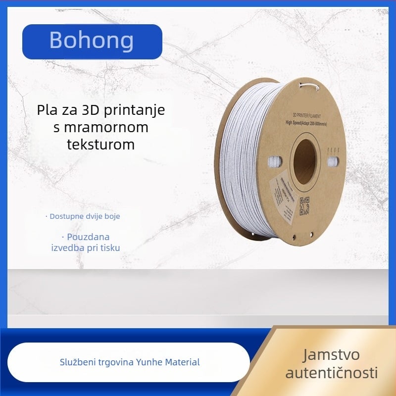 PLA filament s mermernom teksturom, brzina ispisa 50-350 m/s, mlaznica 0,4 mm