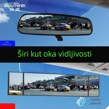 Shun Wei Trostrano ogledalo za stražnji pregled s širokim vidom, podesivi kut, staklno sfere ogledalo, kompatibilno s većinom automobila