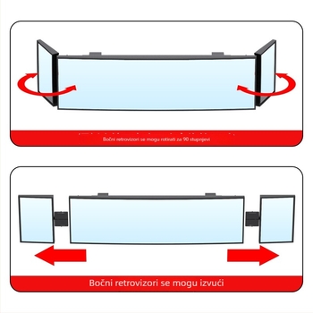 Shun Wei Trostrano ogledalo za stražnji pregled s širokim vidom, podesivi kut, staklno sfere ogledalo, kompatibilno s većinom automobila