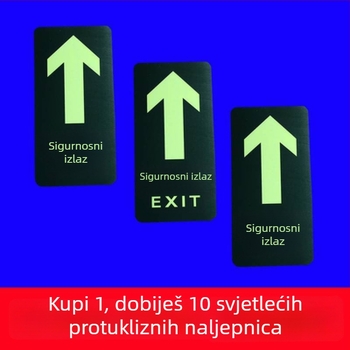 Fluorescentna podna sigurnosna oznaka za nužni izlaz u trgovačkom centru