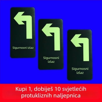 Fluorescentna podna sigurnosna oznaka za nužni izlaz u trgovačkom centru