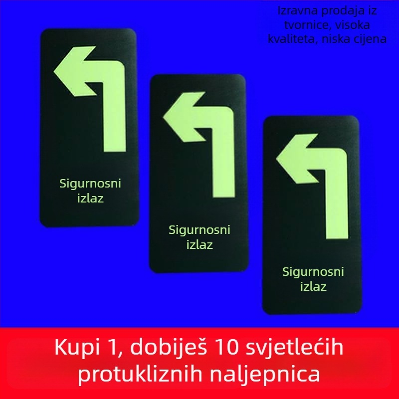 Fluorescentna podna sigurnosna oznaka za nužni izlaz u trgovačkom centru