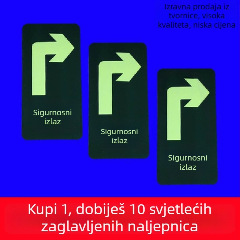 Fluorescentna podna sigurnosna oznaka za nužni izlaz u trgovačkom centru