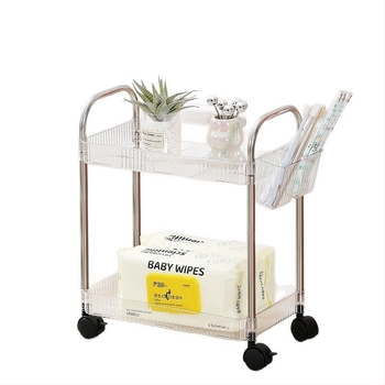 Proziran kolica za pohranu za dom i domsku sobu, minimalistički organizator za pribor i grickalice | Model: Proziran; Stil: Minimalistički; Funkcija: Skladištenje; Primjenjivi predmeti: Olovke i pribor, Hrana; OEM izrada logotipa