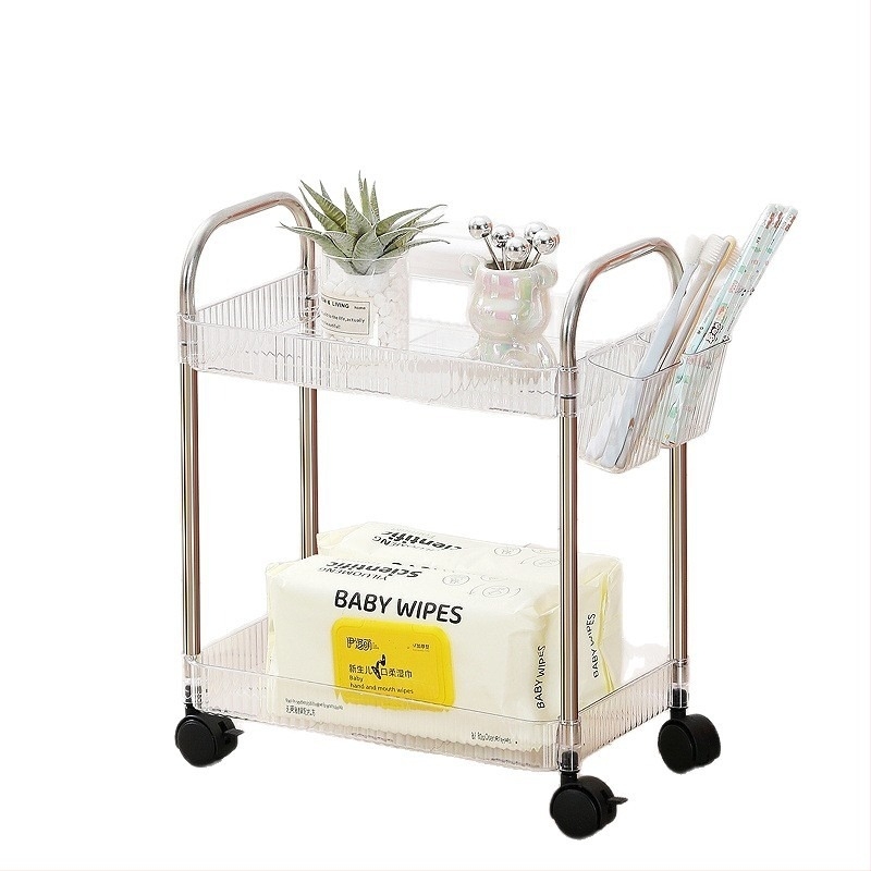 Proziran kolica za pohranu za dom i domsku sobu, minimalistički organizator za pribor i grickalice | Model: Proziran; Stil: Minimalistički; Funkcija: Skladištenje; Primjenjivi predmeti: Olovke i pribor, Hrana; OEM izrada logotipa