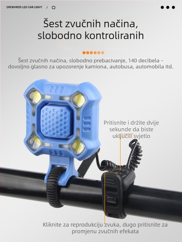 DRCK HROS 781 plastično prednje svjetlo za planinski bicikl