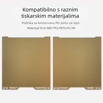 H2C ravna platforma za 3D printer s opružnim čelikom + PEI, 460 g, profesionalna kvaliteta