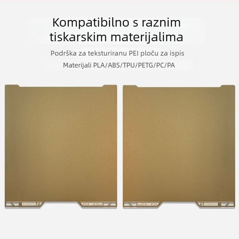 H2C ravna platforma za 3D printer s opružnim čelikom + PEI, 460 g, profesionalna kvaliteta
