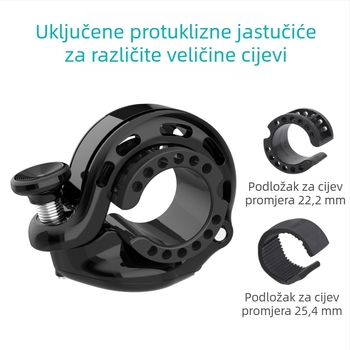 Zvonac za bicikl od aluminijske legure s Airtag pozicioniranjem, model 103318-1, prstom aktiviran MTB zvon