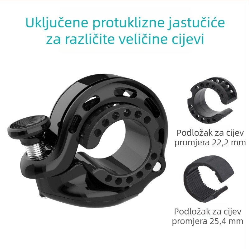 Zvonac za bicikl od aluminijske legure s Airtag pozicioniranjem, model 103318-1, prstom aktiviran MTB zvon