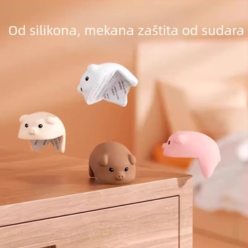 Zaštitnik kuta stola i kuhinjske nape, mekan silikon, pravokutni kut, crtani dizajn
