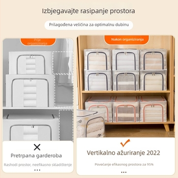 Kutija za garderobu za pohranu, sklopiva sa čeličnim okvirom, kapacitet 18 L, model SNX2020, prenosna