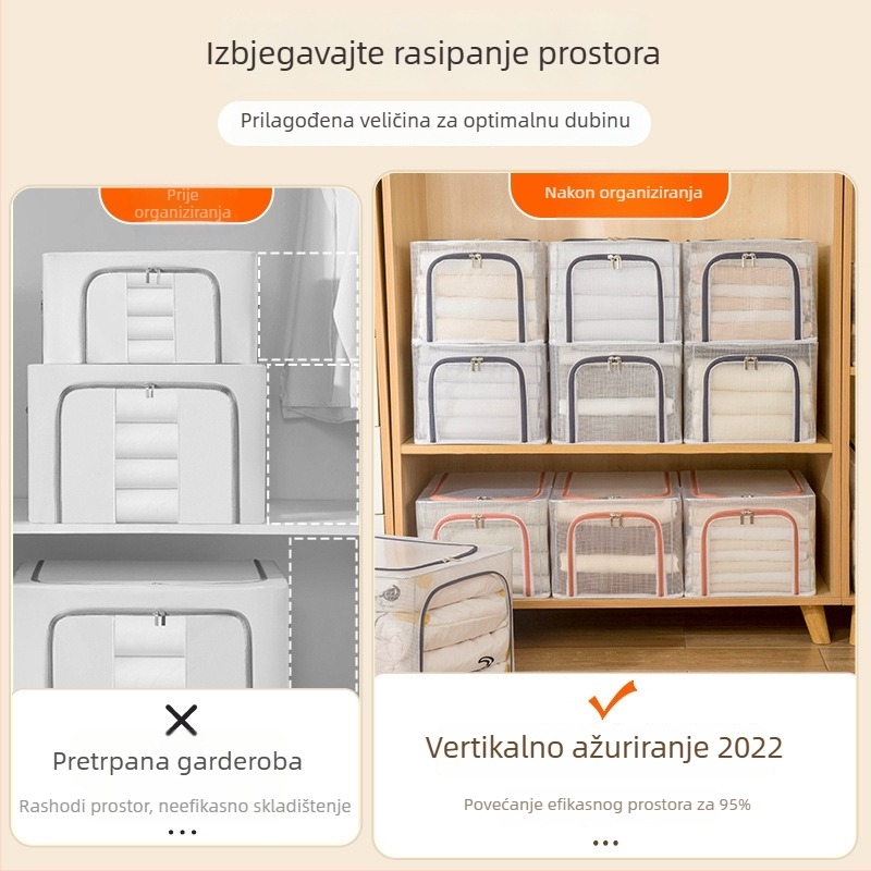 Kutija za garderobu za pohranu, sklopiva sa čeličnim okvirom, kapacitet 18 L, model SNX2020, prenosna
