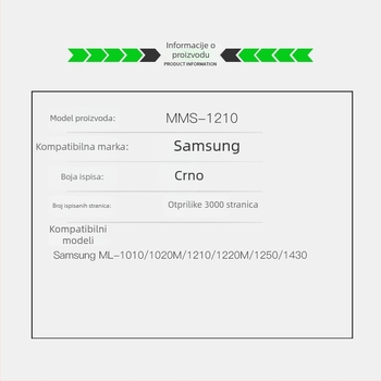 OA-Print toner cartridge za Samsung ML-1010/1020M/1210/1220M/1250/1430 lasersko – ponovno napunjivo, 3000 stranica (5% pokriće), kompatibilno s ML-1210D3